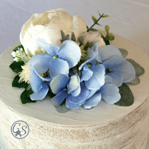 CT08-silk-flowers-cake-topper-blue-hydrangea-white-peony-gilded-shadows-bridal-2