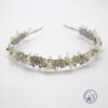 HB06 Gold or Silver Floral Crystal and Pearl Headband - Image 4