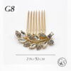 HC08 Gold or Silver Leaf Rhinestone Hair Comb - Image 3