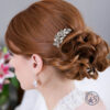 HC08 Gold or Silver Leaf Rhinestone Hair Comb