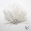 HLF12 Anastacia Fascinator Ivory Lace & Feather Hair Clip